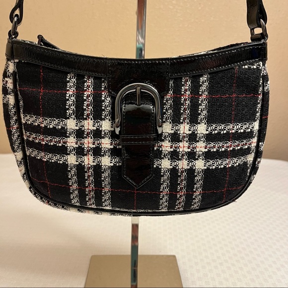 Talbots tartan wool tweed hobo - Picture 3 of 13